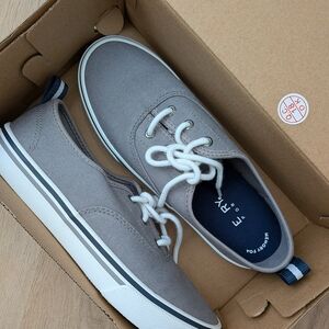 Sperry Gray Canvas Sneakers 6.5 Women's  Top Slider Memory Foam New In Box